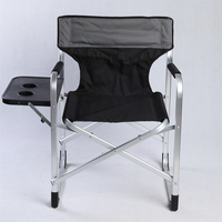 MEUBLES RV Vente en gros Chaise pliable confortable à cadre en aluminium Chaise de directeur de camp pliante avec table d'appoint