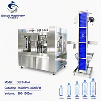 Mesin Pengisian Air Minum Otomatis Sokos 500ml untuk Pabrik Produksi Air Mineral 3in1