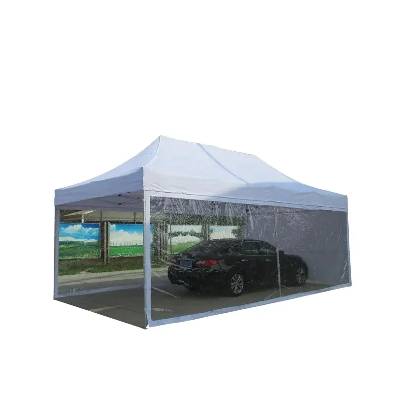 Op Maat Gemaakte Outdoor Waterdichte Easy Up 4M X 8M Pop-Up Opvouwbare Autohoes Tent Transparante Luifel Tent Voor Evenementen