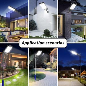 Ngoài trời không thấm nước 100W/200W/300W <span class=keywords><strong>LED</strong></span> vườn đèn tường năng lượng mặt trời Powered với cảm biến chuyển động IP65 đánh giá - Product Image 4