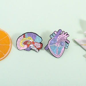Broche médicale en métal gravée, cerveau, organes humains, cortex cérébral, badge, broche en émail médical pour médecin et infirmière - Product Image 1