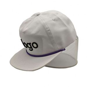 Fashion <b>White</b> <b>Flat</b> Brim Capcustomized Design <b>Caps</b> 5 Panel <b>Flat</b> Embroidered logo Hat Adjustable Unstructured Dad Hat - Product Image 4