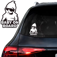 Autocollant d'avertissement pour voiture, autocollants bébé à bord, film vinyle coloré, autocollant en PVC, autocollants créatifs, accessoires extérieurs pour véhicules et motos