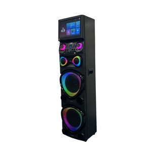 现货双12英寸WIFI屏幕音箱100W，带两个无线麦克风，RGB LED灯，适用于户外派对和手机 - Product Image 2