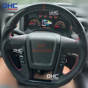 Volante de Fibra de Carbono Hydro-Dip para F150 Svt 2011 2009-2014 con Agarre de Cuero Perforado (Envío desde Almacén en EE. UU.) - Product Image 3