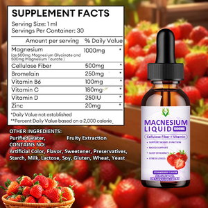 Venta caliente Gotas líquidas de magnesio Fibra de celulosa Vitamina D Soporte de zinc Relajación muscular 1000mg Gotas de glicinato de magnesio - Product Image 6