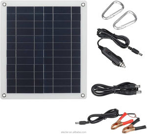 20W 12V Portable Solar Panel Kit <b>Waterproof</b> Solar Battery Panel with Charge Controller & USB Output Solar Power System for RV - Product Image 3