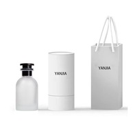 Bouteilles de parfum en verre personnalisables de 30ml 50ml 100ml Boîte d'emballage de parfum transparente au fini noir mat pour la crème contour des yeux