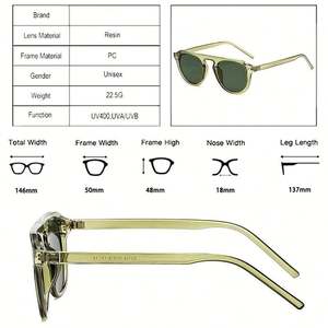 Lunettes de soleil rétro ovales punk personnalisées avec logo 2025 pour hommes et femmes, protection UV400, verres vert foncé, rivets sportifs, pour hommes et femmes - Product Image 6