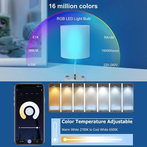 Lampadina LED Intelligente Antela E14 4.5W RGBW, Controllo App Wi-Fi, Dimmerabile, 15000 Ore, Efficienza 85 Lm/W, Luce da Tavolo - Product Image 1