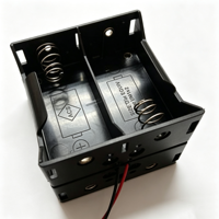 Boîtier de batterie ABS noir personnalisé pour piles AA 6V avec fils de connexion pour projets électroniques DIY et alimentation