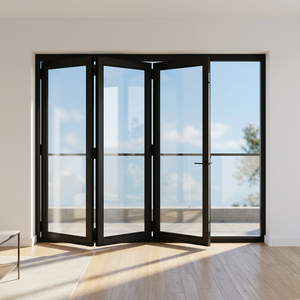 Aluminum Bi-fold Sliding Door Water Proof Double Glazing Lowe Patio Sunroom Aluminum Exterior Folding Doors - Product Image 1