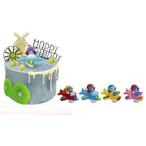 Felice decorazione torta di <span class=keywords><strong>compleanno</strong></span> per bambini personaggi dei cartoni animati aerei a forma di 3D forniture per decorazione torta - Product Image 1