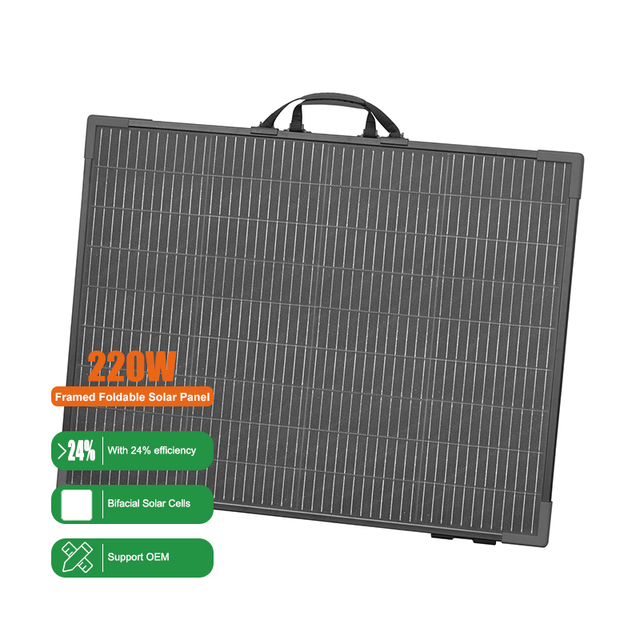 High Efficiency Waterproof ETFE Bifacial 200W 220W Portable Solar Panel for Jackery EcoFlow Bluetti Anker Portable Power Station