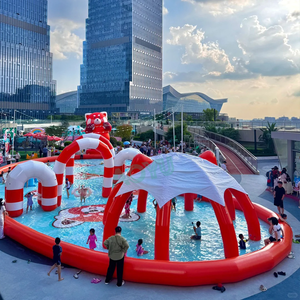 Aoyu ngoài trời Inflatable mặt đất vui chơi giải trí trẻ em nước di động Land công viên thiết bị dành cho người lớn sân chơi trò chơi với hồ bơi và Slide - Product Image 1