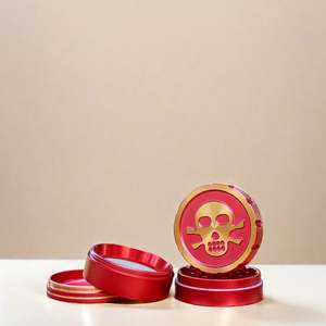 Moulin à épices décoratif en métal sur mesure en gros, 63 mm, 4 couches, moulin à herbes en aluminium - Product Image 6