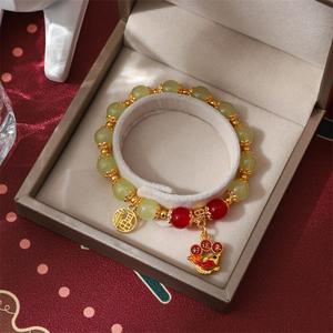 Chinese Style Koi Fish <b>Bracelet</b> Red Agate <b>Beads</b> Gold Fortune <b>Charm</b> Women's Jewelry Gift - Product Image 3