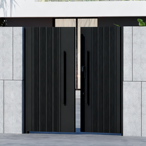 Portes modernes en alliage d'aluminium sur mesure, portes de <span class=keywords><strong>jardin</strong></span> en aluminium durables pour villas extérieures, sûres et contrôlables électriquement - Product Image 2