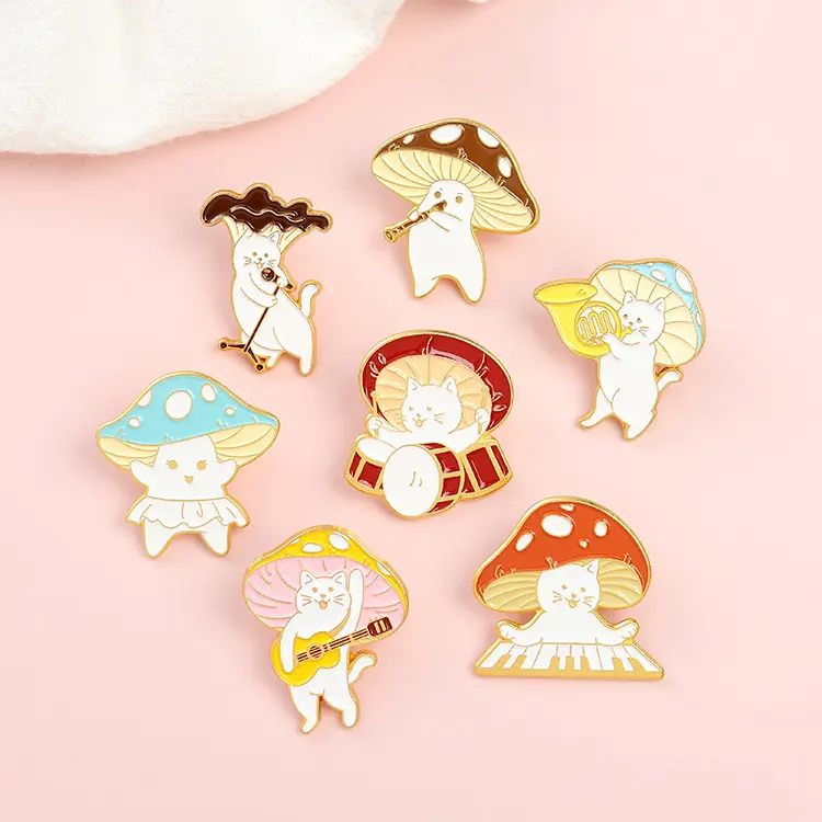 No MOQ metal pins supplier custom cute lapel pin set cartoon brooch soft enamel pin