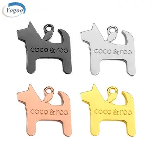 Sıcak satış gül altın Pet çinko alaşım Metal özel Logo yaka Charm köpek için