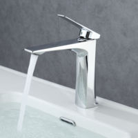 Robinet de lavabo moderne économique à vente directe d'usine, avec cartouche céramique, eau froide et chaude, en alliage de zinc