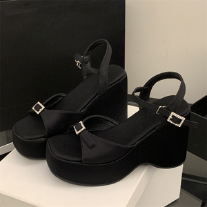 Sandalias de mujer con boca de pez, nuevas, de verano, para boda, zapatos de moda para novia, de punta cerrada, de punta abierta, de plataforma, de malla, de primavera - Product Image 2