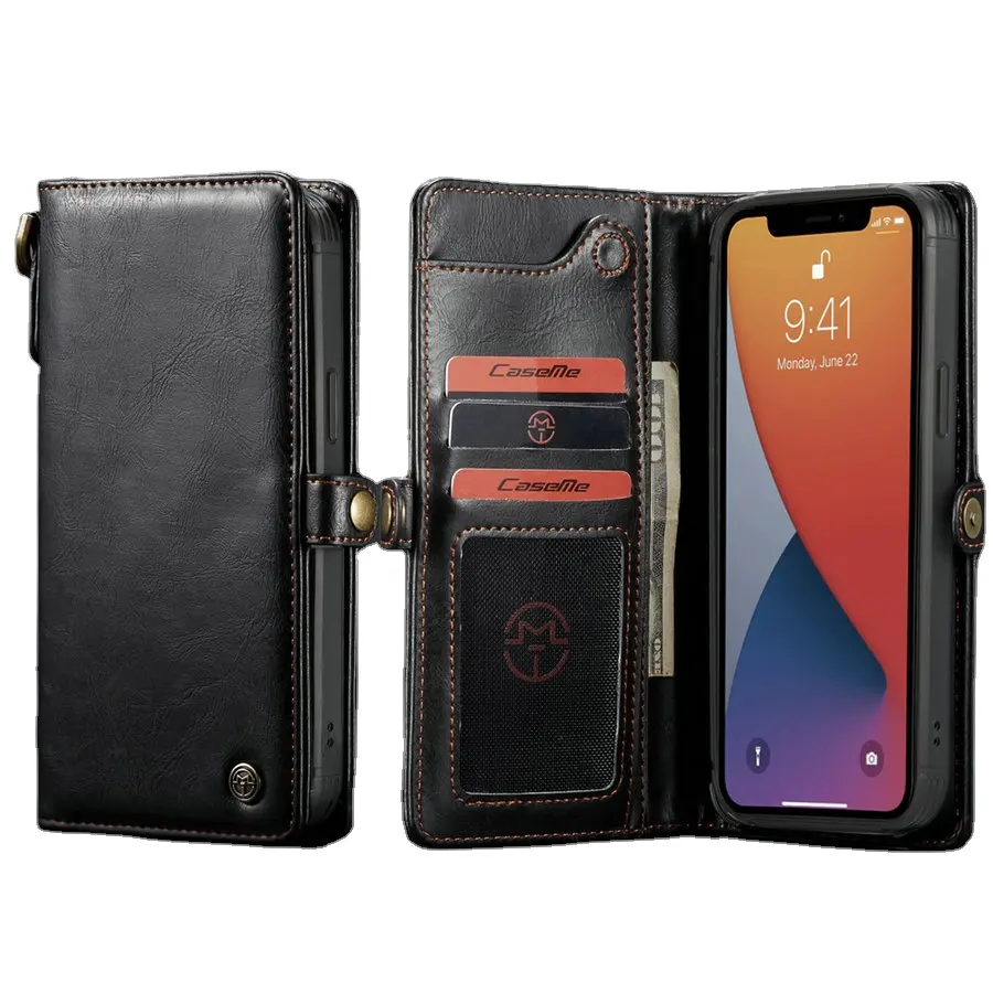 Mobile Phone & Accessories CaseMe Business Leather Wallet Phone Bag Cases For iPhone 13 12 11 14 Pro XS Max XR 8 7 plus