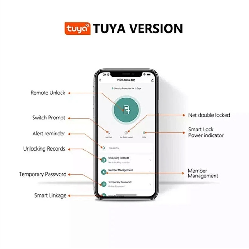 Custom Intelligent Unlock Tuya Wifi Control Fingerprint Security Smart Main Door Lock · image 5
