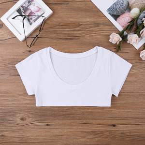 Women Fashion <strong>Crop</strong> <strong>Top</strong> <strong>Super</strong> Cropped <strong>Short</strong> Sleeve Cotton Fabric Sexy T-shirt <strong>Crop</strong> <strong>Tops</strong>