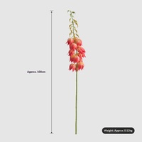 Dekorasi Rumah Bunga Campanula Buatan Tangan Realistis dari Sutra Plastik Kepala Bunga Batang Panjang Wangi Putih 100CM Grosir Pernikahan