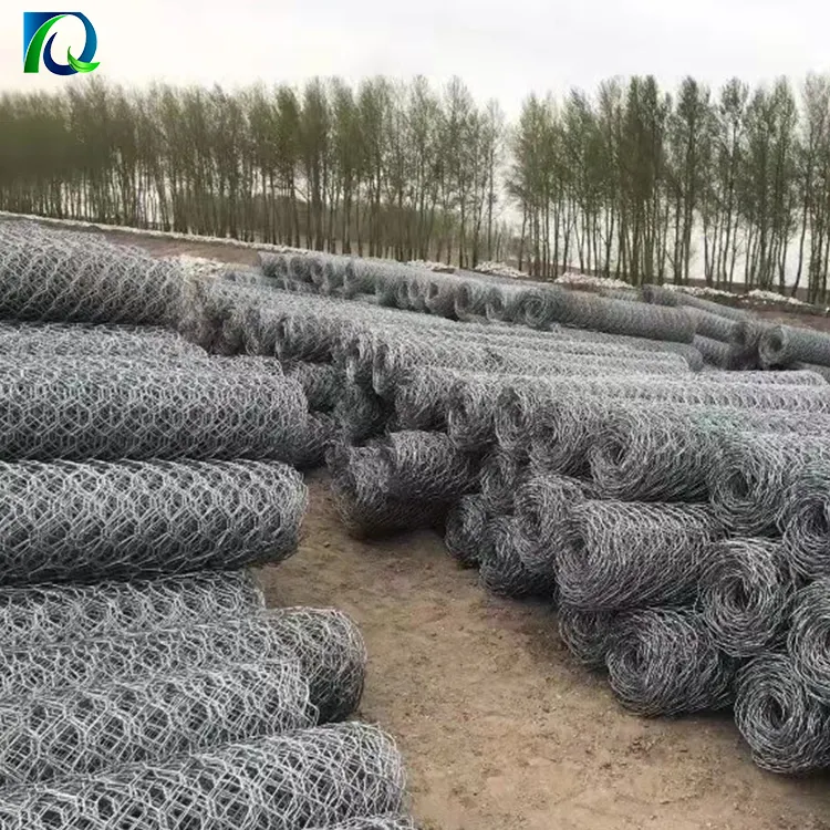 60*80 mm hexagonal hole type price of galvanized wire gabion boxes mesh rolls