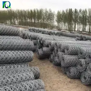 60*80mm हेक्सागोनल छेद प्रकार की कीमत जस्ती तार gabion बक्से जाल रोल