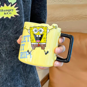 แก้วเซรามิคสปองจ์บ็อบ แพทริค ลายการ์ตูนสีชมพู พร้อมหูจับ แก้วเดี่ยว สำหรับเป็นของขวัญในโอกาสต่างๆ - Product Image 2