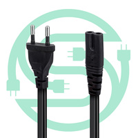 Cable de Alimentación de CA de 2 Pines con Conector Europeo Tipo 8 de Senye Cable Factory Direct para Monitor, Impresora y Adaptador