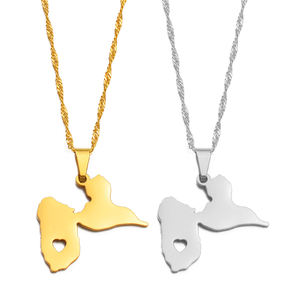 Colliers pendentifs carte de <span class=keywords><strong>Guadeloupe</strong></span> pour femmes, bijoux France, carte de <span class=keywords><strong>Guadeloupe</strong></span>, design cœur et contour # 259221 - Product Image 1