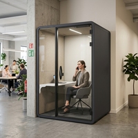 Cabine téléphonique de bureau moderne en gros, insonorisée, avec cadre en aluminium pour une concentration accrue, design modulaire, mobilier confortable