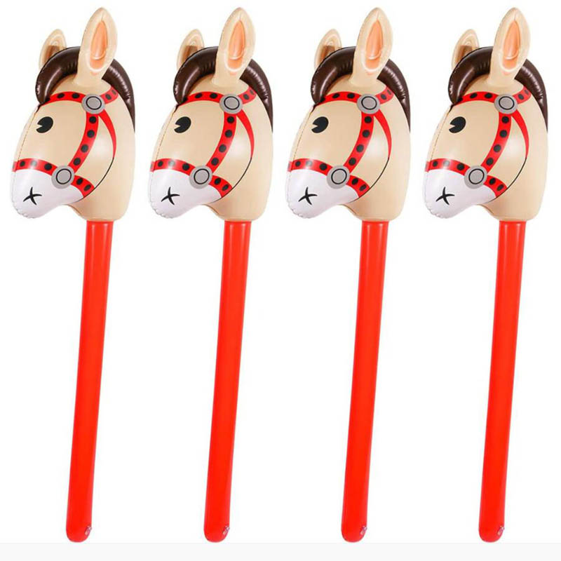 3 Stks Opblaasbaar Stokpaard Opblaasbaar Paard Op Een Stok Opblaasbaar Paardehoofd Q34