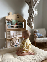 202411 livre maison en forme de rotation étagère affichage stockage livres jouets enfant bibliothèque non peint enfants 3 niveaux bureau étagère
