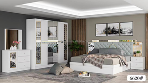 Elegante Lujo Diseño Moderno 5PCs <span class=keywords><strong>Jordans</strong></span> Muebles Juegos de Dormitorio Vidrio Barato King Size Espejo King Size Juego de Muebles de Dormitorio - Product Image 2
