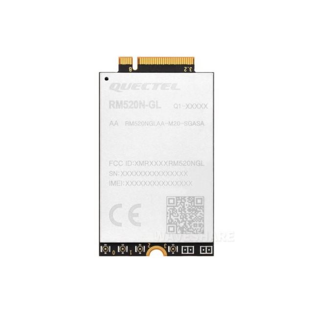Waveshare Quec_tel RM520N-GL IoT 5G Global Band Module, 5G Sub-6G Module, M.2 Form Factor With 3GPP 5G Release 16 Specification