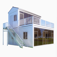 Maison conteneur préfabriquée modulaire en acier de 20 pieds avec mur rideau en verre pour bureau, studio, jardin, extérieur