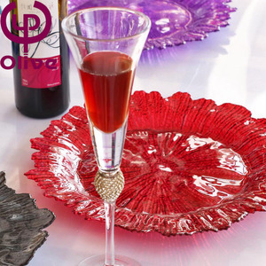 Eco-Friendly Europe Sun Pattern Glass <strong>Replacement</strong> <strong>Dishes</strong> Gold Inlay Plate Set Home Wedding Restaurant Use Low Price - Product Image 4