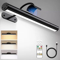 Lampe murale LED moderne noire mate rechargeable sans fil pour galerie d'art, intensité réglable, pour hôtel (vente en gros)