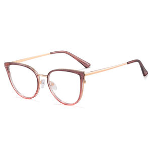 MS81138レディース眼鏡新しい2024メガネTR90メタルキャットアイオプティカルブルーライトブロッカーカスタムフォトクロミックファッションデザイン - Product Image 4