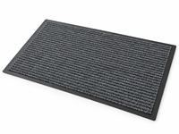 Tapis de porte d'entrée moderne HM à double nervure, surface 100% polyester, support en PVC, rayé, pour maisons, hôtels, couleurs personnalisées, OEM