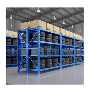 Étagères de supermarché de stockage réglables résistantes d'usine à bas prix 200KG 4 couches étagères de stockage en métal d'entrepôt - Product Image 1