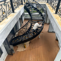 Modernes Schmiedeeisen-Treppengeländer, Handlauf für Wendeltreppe, Geschmiedeter Balkonzaun, Überstreichbar, Einfache Montage, Maßanfertigung