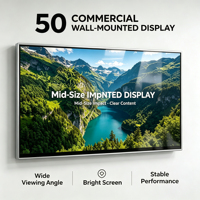 Menpad Diskon M8 Bingkai Perak 65 Inci Digital Signage yang Dipasang di Dinding untuk Tampilan Iklan