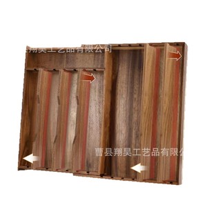 Organisateur de tiroir de cuisine extensible en bois pour baguettes, cuillères, couteaux, fourchettes, tiroirs de rangement rectangulaires - Product Image 5