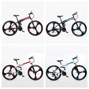 Vélo tout-terrain pliable pour adultes, 21 vitesses, <span class=keywords><strong>frein</strong></span> à <span class=keywords><strong>disque</strong></span>, cadre en acier à haute teneur en carbone, roues en alliage, 26 pouces, fourche à absorption des chocs - Product Image 6